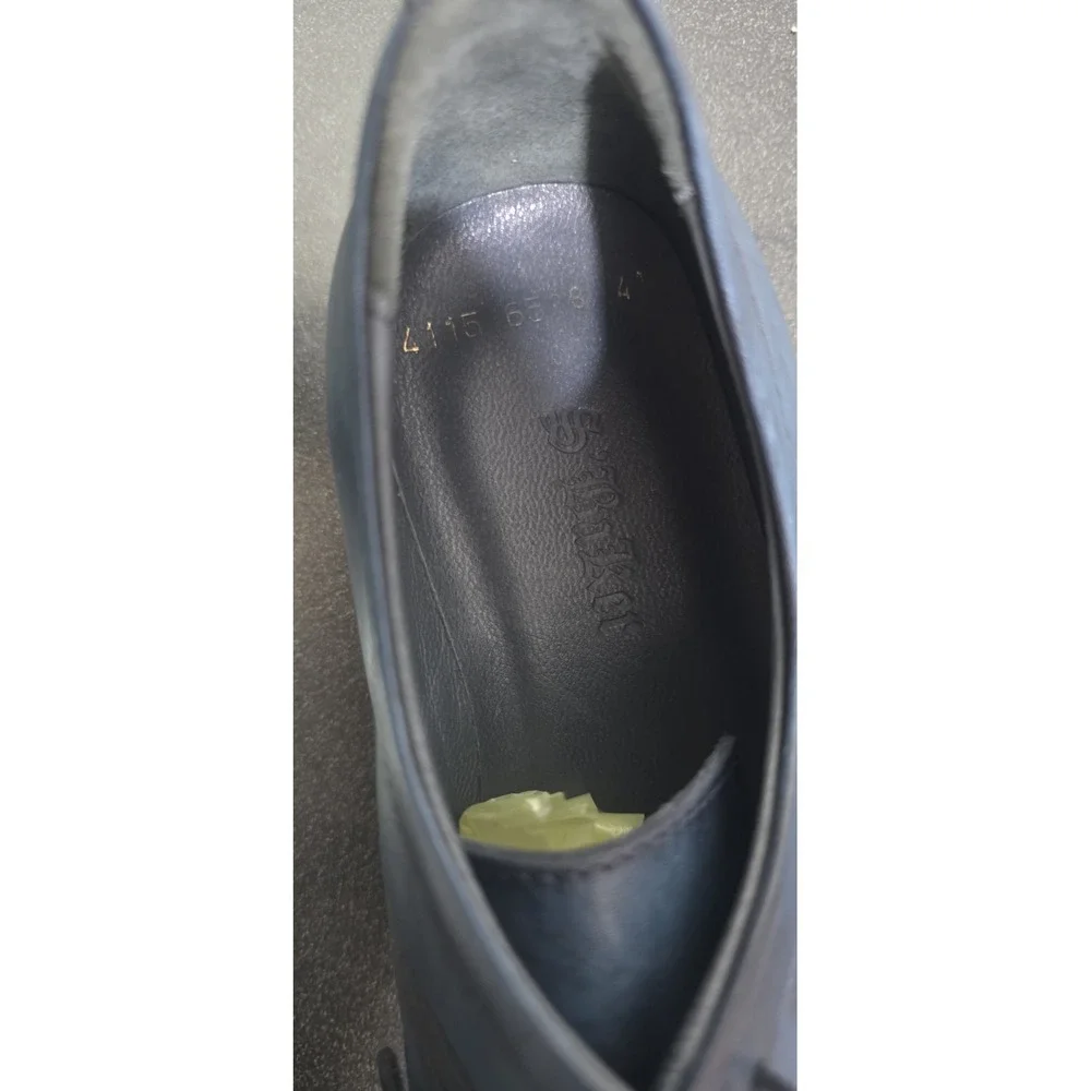S'Baker Leather EMBOSSED DERBY SHOES BLUE‎ Men 8.5 EU 41 Sneaker Casual EUC